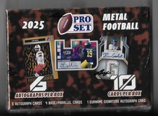 2025 LEAF METAL PRO SET FOOTBALL SEALED HOBBY BOX,5 AUTO'S,1 SURNAME AUTO CARD