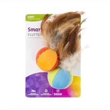 SmartyKat Flutter Balls Catnip Plush Feather Cat Toys, Erratic Motion Play