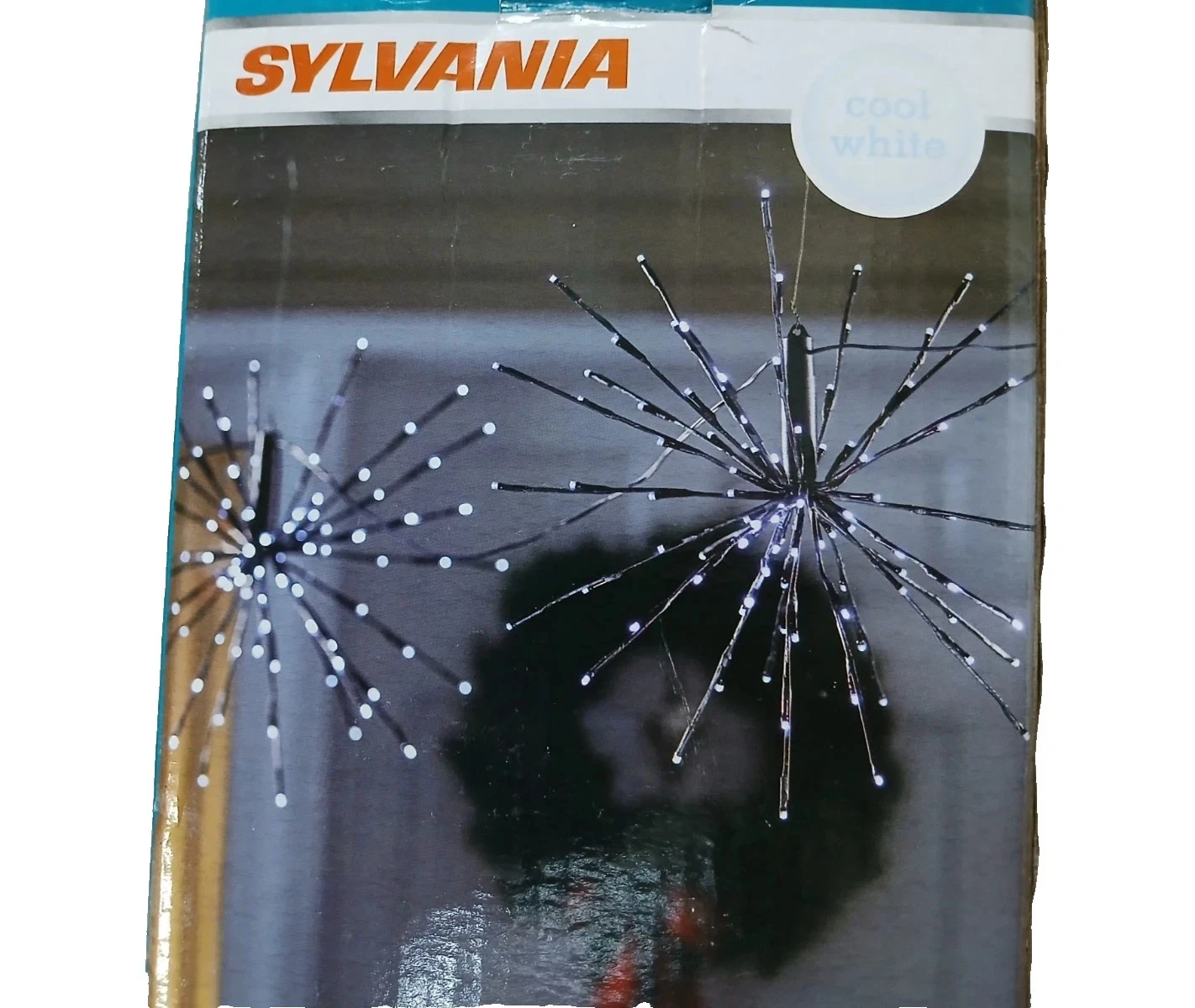 Sylvania 100 LED Starburst Light Set 4 Cool White 8 Modes Indoor Christmas Decor