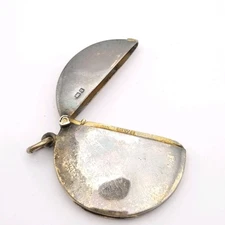 Antique Silver Vesta Case Chester 1905 William Neale Circular Round Thin Edwardi