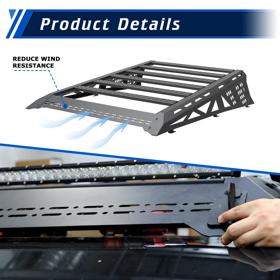 Heavy Duty Roof Rack Cross Sport Roll Bar Steel For 2024-2025 Tesla Cybertruck Foto 3 de 4