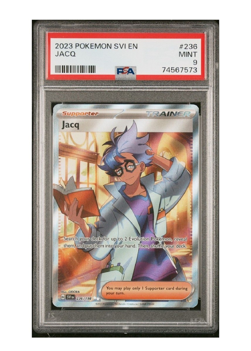 PSA 9 Mint Jacq Secret Rare Pokémon TCG 236/198 - Scarlet & Violet