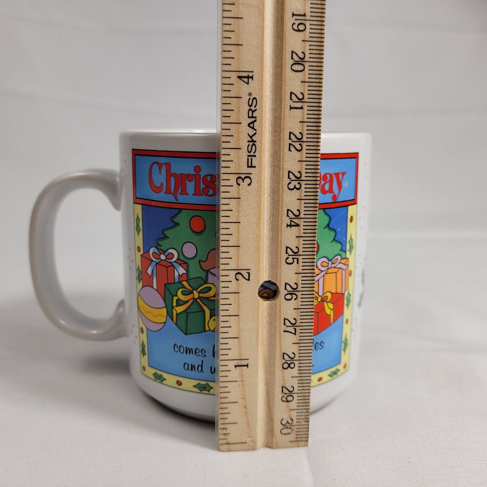 Vintage Russ Berrie & Co Christmas Day Coffee Cup Mug Wrapped In Love
