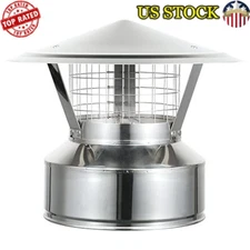 8 in Chimney Cap Spark Screen Stainless Steel Spark Arrestor Twist Lock Connect