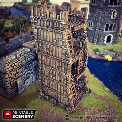 Siege Tower - Siege Equipment - Fantasy Tabletop Terrain 