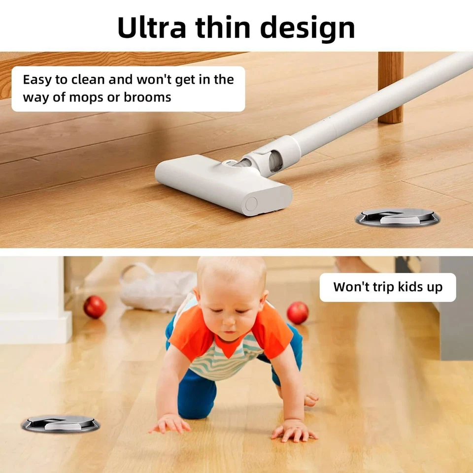 2 PIEZAS Plateado Magnético Parada Puerta Soporte Estancia Hogar Seguridad Tapón Guardia Oficina EE. UU.  Foto 4 de 4