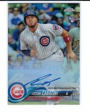 Victor Caratini RC 2018 Topps Chrome RC Auto Refractors #/499 San Diego Padres