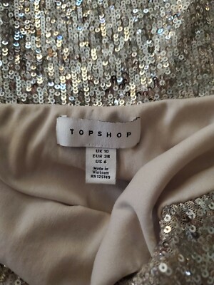 topshop silver mini dress TopShop Womens 4 Petite Silver Metallic Strapless Mini Dress Holidays Whimsigoth
