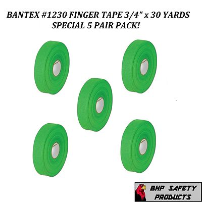 BANTEX COHESIVE GAUZE SAFETY FINGER TAPE GREEN 3/4'' X 30 Yd. #1230 (5 ROLL PACK)