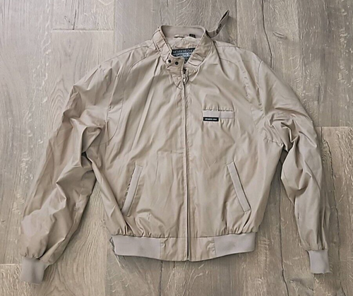 VINTAGE Members Only Jacket Men's 42 Beige Tan Full Zip Outdoors Casual