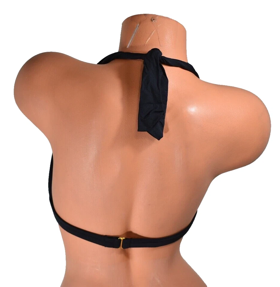 Women's Badgley Mischka Monaco Black Halter Bra Bikini Top Size 8 NWOT - Image 3 of 4