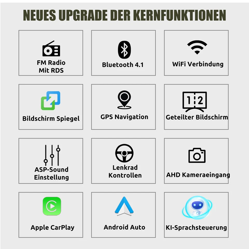 9.7" Apple CarPlay Android 13 Autoradio GPS AHD Kamera Für Fürd Focus MK3 12-18 - Bild 3 von 4