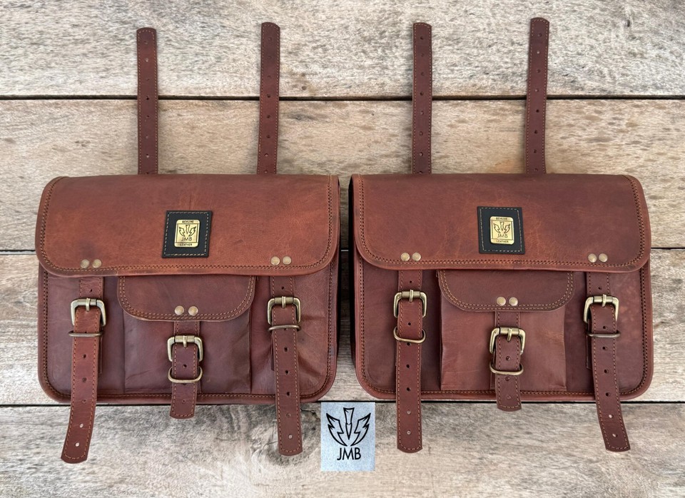 Goat Leather Motorcycle Saddle Bags Saddlebag Luggage Bag For Sportster