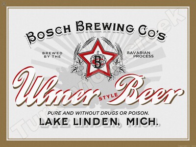 Bosch Brewing Ulmer Style Beer Label 9'' x 12'' Metal Sign