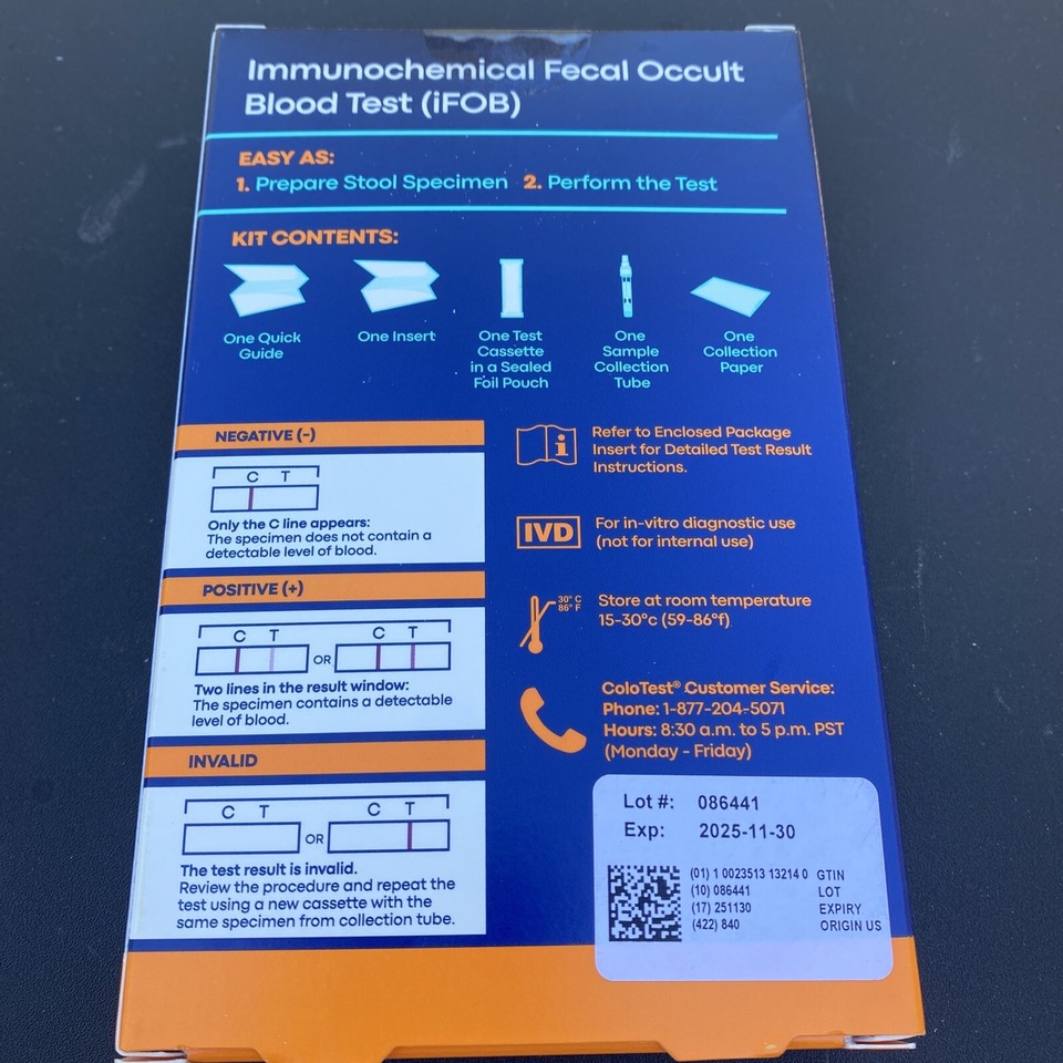Reese’s ColoTest AtHome Colon Cancer Screening iFOB FIT Test with