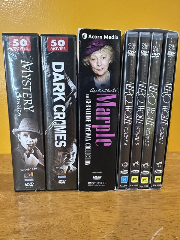 MYSTERY / THRILLER LOT OF 44 POPULAR DVDs -Agatha Christie, Nero Wolfe, more