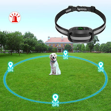 GPS Wireless Dog Fence, Upgraded Electric Pet Containment System, Waterproof Rec