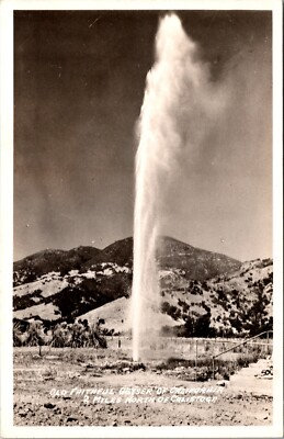 #ad Real Photo Postcard Old Faithful Geyser of California 2 Miles North of Calistoga $10.00