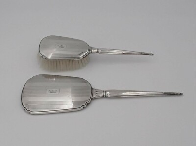 sterling silver vanity dresser set BIRKS STERLING BRUSH AND MIRROR VANITY DRESSER SET