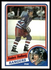 1984-85 Topps #107 Anders Hedberg NM Set Break New York Rangers