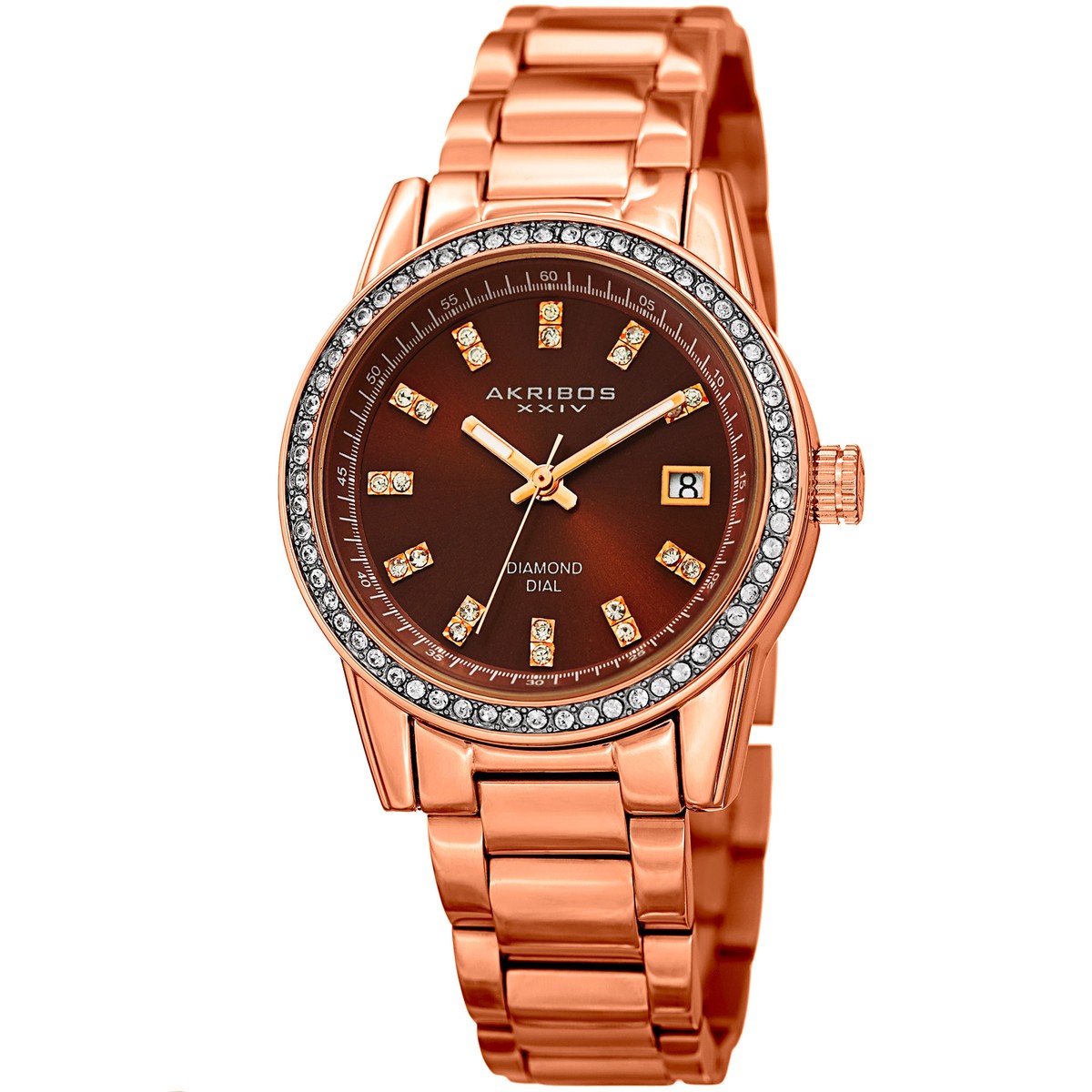 Women's Akribos XXIV AK928RGBR Swarovski Crystal Bezel with