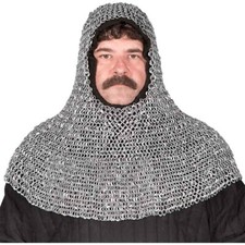 Aluminum Round Rivted Chainmail Coif Medieval Chainmail Hood