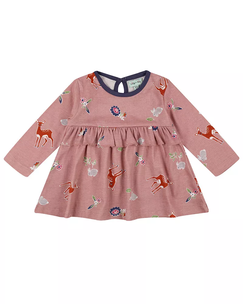 Lilly Sid Baby Girls Dress and Leggings Set with Little Deer