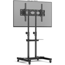 Mobile Rolling TV Cart for 37 to 80 inch Flat Screen/Curved TVs up to 110lbs