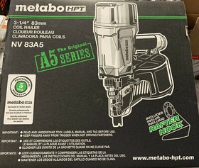 NEW - Metabo HPT 16 Degree 3-1/4-in 83mm Coil Framing Nailer NV83A5 (Hitachi)