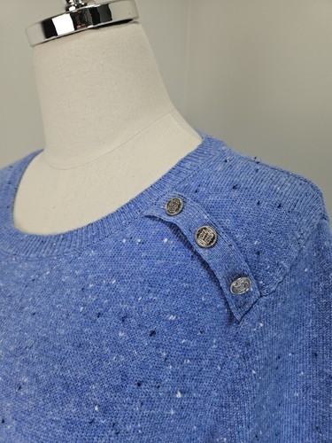 Talbots Womens Sweater Dress Petite XLarge Blue Kitty Tweed Shift - Picture 3 of 11