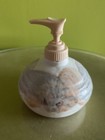 Kravec Studios Pottery Beige Blue Grey Hand Soap Pump Dispenser Naples FL.