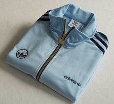 Adidas Originals Firebird Badge Track Top Women Sz 8-10 Clear Sky Blue 100% Mint