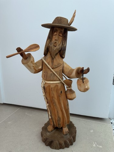 Ben Ortega Pete Ortega signiert handgeschnitzt Holzskulptur Vintage 1993 Volkskunst
