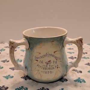 Antique Knights Templar Tancred Commandery #48 1898 3 handle Loving Cup