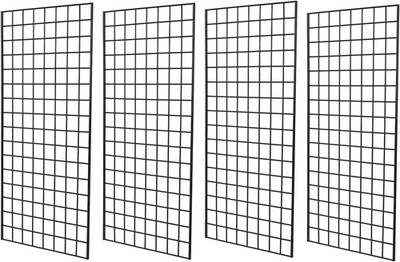 Heavy Duty Black Grid Wall Panels for Retail Display - 2' x 4' (Pack of 4)