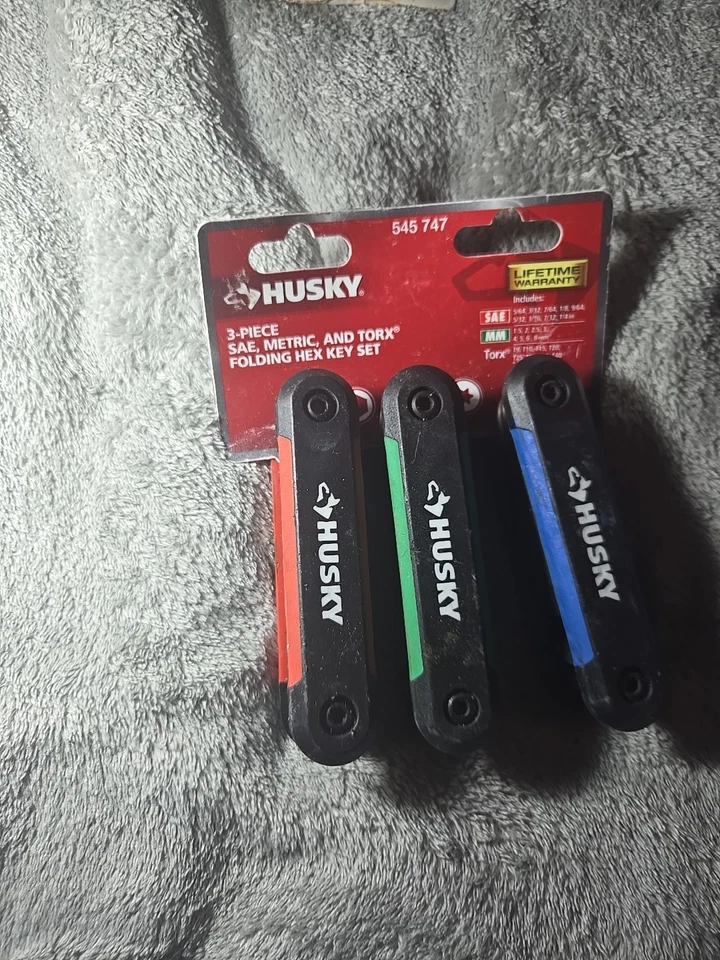 Husky 547 747 SAE Metric & Torx Folding Hex Key Set 3-Piece 545747 Brand New !! - Image 3 of 3