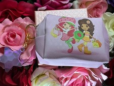 strawberry shortcake coin pouch bag charm W/ a acrylic iridescent star keychain