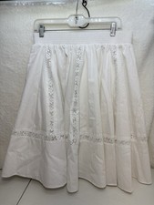 Vintage Malco Modes Square Dance White Skirt Lace Trim Size Large No Liner