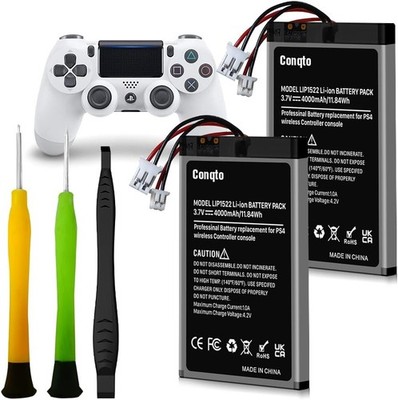 (2 Pack) Battery for PlayStation 4 Controller, [4000mAh] High Capacity 2P 