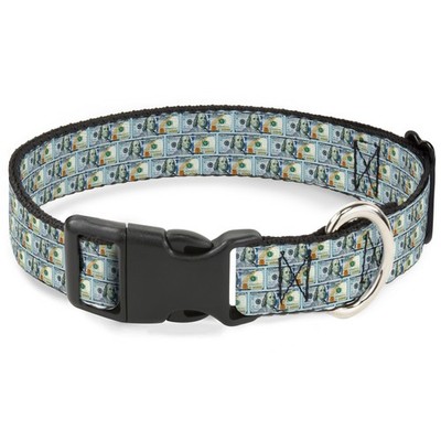 Plastic Clip Collar 100 Dollar Bill Series 2009 Repeat WIDE-Medium 16-23''