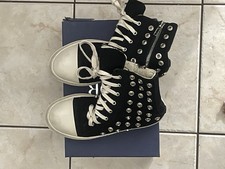 Rick Owens Black High Top Lace-Up Side Zip St...