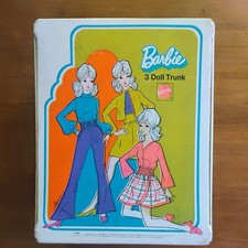 Vintage 1970 Barbie 3-Doll Storage Carrying Case Trunk By Mattel Fair Condition