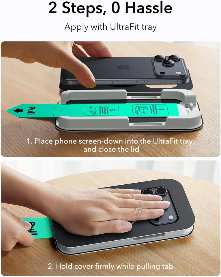 ESR 3 Pack 9H+ Glass for iPhone 17 Pro Screen Protector 17 Pro, Black  - Image 4 of 4