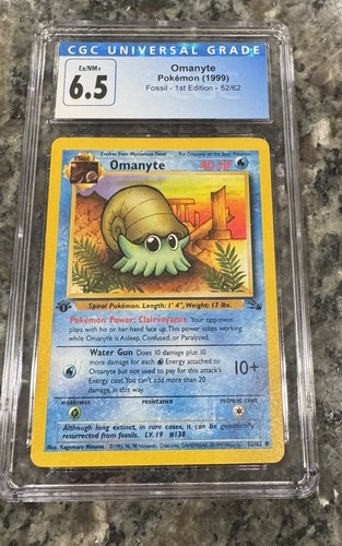Omanyte (1st Edition) graded CGC 6.5 for sale on eBay