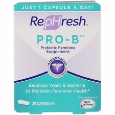 4 Pack RepHresh Pro-B Feminine Probiotic Supplement Capsules, 30 Ct