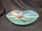 Vintage McCoy "Bird Bath" Turquoise Blue Bowl Planter with Cardinal
