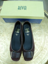 Brown Suede Leather Riva Ballerinas size 39 Buckle detail Flats Made in Italy