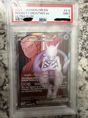2025 POKEMON DRI EN-DESTINED RIVALS #213 ROCKET'S MEWTWO EX ULTRA RARE PSA 10