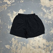 Vintage Nike Nylon Shorts Tonal Logo 90s Soccer Running Small / Medium Black