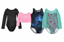Girls Gymnastics Leotards / Biketards Size Approx 6x7 Crop Top Leopard Galaxy